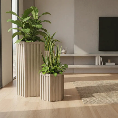 Hexagon Grove Column Planters - Large